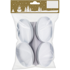  Karácsonyi fém teamécsestartó 4 db fehér matt 7,5 cm átmérő karácsonyi dekoráció