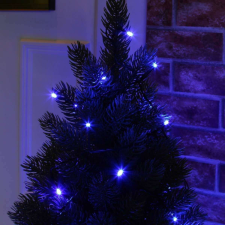 Karácsonyi fényfüzér Lineáris típusú fekete vezeték 10 m 100 kék LED 8009B karácsonyfa izzósor