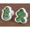 Karácsonyi fondant kiszúró szett - 2 db mézi és hóember forma, rugós