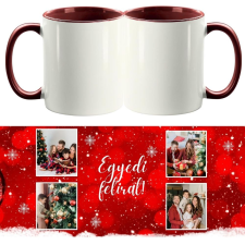  Karácsonyi fotókollázs, kétoldalas fényképes bögre - 1 db bögrék, csészék