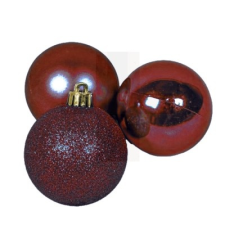  Karácsonyi gömb bordó - 6 db/csomag karácsonyfadísz