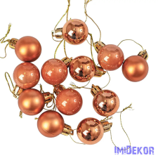  Karácsonyi gömb szett 12 db-os 2,5cm - Világosbarna dekorációs kellék