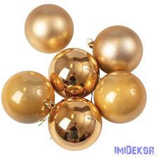  Karácsonyi gömb szett 6 db-os 8cm - Arany dekorációs kellék