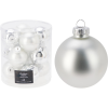  Karácsonyi gömb szett ezüst 6 cm