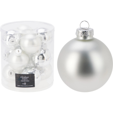  Karácsonyi gömb szett ezüst 6 cm karácsonyi dekoráció