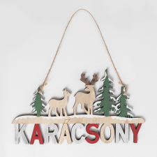 Karácsonyi kopogtató fa 23 cm Karácsony felirattal karácsonyi dekoráció