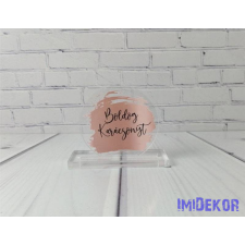  Karácsonyi kör plexi 5cm 3db/csomag - Bézs gömbbel dekorációs kellék