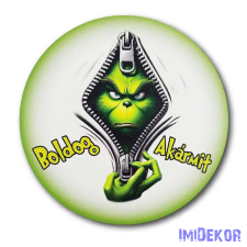  Karácsonyi kör tábla 20cm - Grincs - Boldog Akármit dekorációs kellék