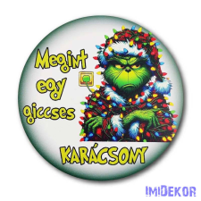 Karácsonyi kör tábla 20cm - Grincs - Megint egy giccses Karácsony dekorációs kellék