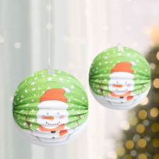  Karácsonyi lampion - Hóember mintával - 25 cm karácsonyi dekoráció