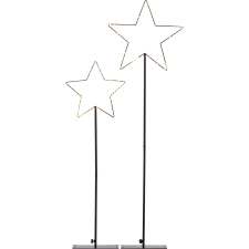  Karácsonyi LED dekor csillag-szett fekete kültéri izzósor