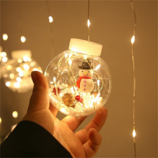  Karácsonyi LED Gömb fényfüzér Hóemberrel, 150 LED/ 3 méter karácsonyfa izzósor