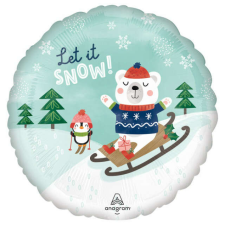 Karácsonyi Let it Snow fólia lufi 43 cm party kellék
