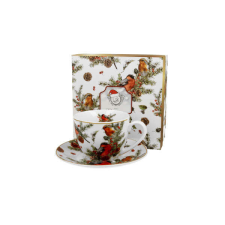 Karácsonyi madaras porcelán csésze aljjal 250 ml - Christmas Birds bögrék, csészék