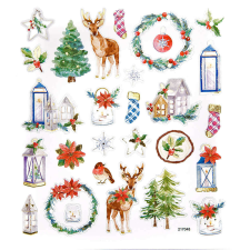 Karácsonyi matrica, "Christmas", 15x17cm matrica