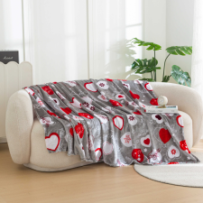  Karácsonyi mikroplüss pléd KARÁCSONYI SZÍV szürke Méret: 200 x 220 cm lakástextília