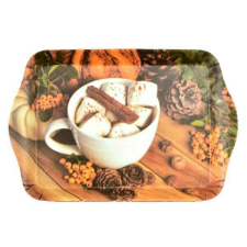  Karácsonyi műanyag kistálca - 21x14 cm - sütőtök / pillecukor konyhai eszköz