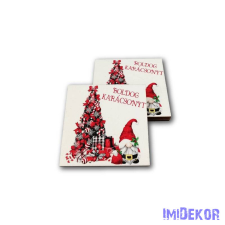  Karácsonyi négyzet 5db/csomag 7x7cm - Manós Karácsony dekorációs kellék