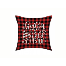  Karácsonyi párnahuzat BABY IT'S COLD 45x45 cm, piros lakástextília