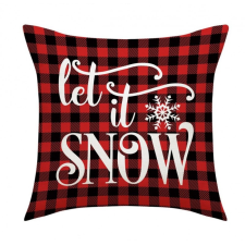  Karácsonyi párnahuzat LET IT SNOW 45x45 cm, piros lakástextília