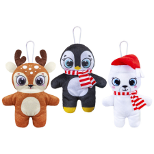  Karácsonyi plüss figurák, 15 cm, 3 féle bébiplüss