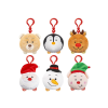  Karácsonyi plüss kulcstartó, 8 cm, zenélő, 6 féle