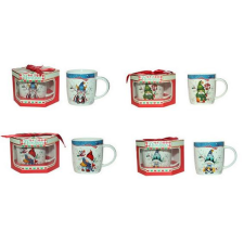  Karácsonyi porcelán bögre 38cl 4 dekor MANÓS DOBOZOS bögrék, csészék