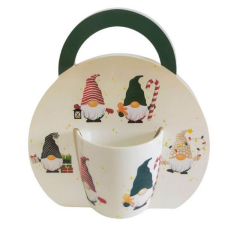 Karácsonyi porcelán bögre díszcsomagolásban - 300 ml - karácsonyi manós bögrék, csészék