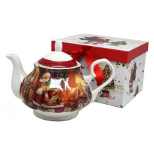Karácsonyi porcelán kávés- teáskanna - 800 ml - Télapós vízforraló és teáskanna