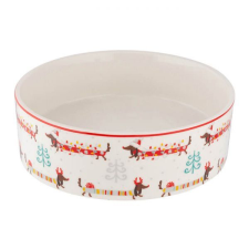  Karácsonyi porcelán kutyatál kedvencünknek - 460 ml - tacskós kutyatál