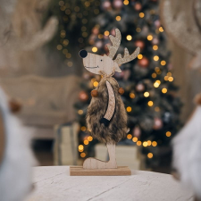 Karácsonyi rénszarvas figura szőrrel 30 cm – 4 féle karácsonyi dekoráció
