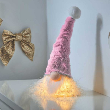 Karácsonyi skandináv manó figura 26 cm, pink karácsonyi dekoráció