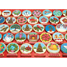 karácsonyi süti alakú puzzle hógömbökkel - 1000 darabos puzzle, kirakós