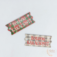  Karácsonyi szalag mintás tábla dekorációs kellék