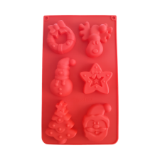  Karácsonyi szilikon forma, rénszarvas, hóember, 6 adagos sütés és főzés