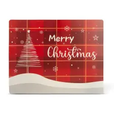  Karácsonyi tányéralátét - 40,5 x 30,5 cm - piros kockás karácsonyi dekoráció
