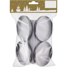  Karácsonyi teamécsestartó 7,5 cm 4 db ezüst karácsonyi dekoráció