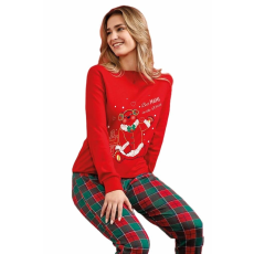  Karácsonyi témájú női pizsama GP6096 Piros L-XL INTL