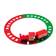 Karácsonyi vonat - kulccsal - piros/zöld - 20 cm karácsonyi dekoráció