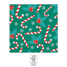Karácsonyi Xmas Sugar Canes szalvéta 20 db-os 33x33 cm FSC papírárú, csomagoló és tárolóeszköz