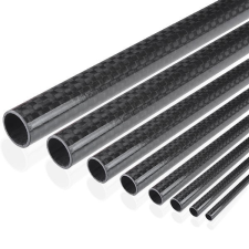 Karbon cső Ø14/10x1500 mm Szénszálas carbon derékszögben szőtt anyag fényesre lakkozott építőanyag