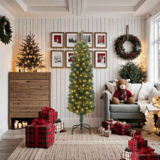  Karcsú karácsonyfa Zöld 48 x 48 x 180 cm Műanyag és fém műfenyő