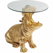 KARE Design HIPPO Arany Víziló Üveglapos Dohányzóasztal bútor