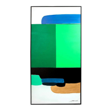 KARE festmény ABSTRAKT ALAKOK ZÖLD 73x143 cm grafika, keretezett kép
