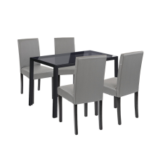  Karen 4+1 étkező garnitúra fekete-szürke bútor