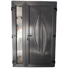  Karen - Műanyag bejárati ajtó / 138x208 / Antracit / NYITHATÓ OLDALLAL - nyílászáró