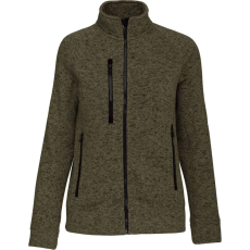 KARIBAN cipzáras Női dzseki KA9107, Dark Khaki Melange-S
