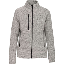 KARIBAN cipzáras Női dzseki KA9107, Light Grey Mélange-3XL női dzseki, kabát
