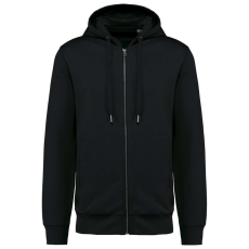 KARIBAN cipzáros kapucnis vastag pulóver KA4008, Black-4XL