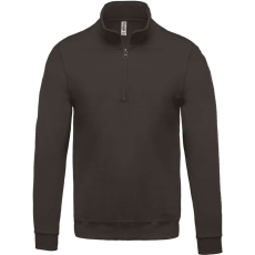 KARIBAN Férfi 1/4 cipzáros galléros pulóver, Kariban KA478, Dark Grey-XL